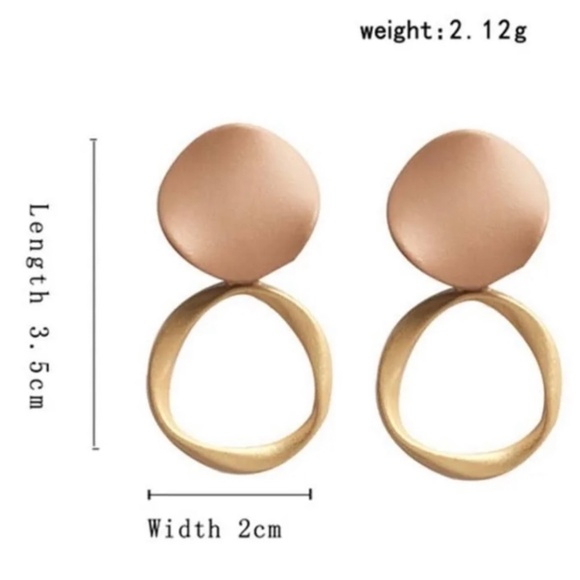 Stunning Hoop Earrings Gold Plated Matte Light Beautiful Brown S925 Silver Post - Picture 2 of 4